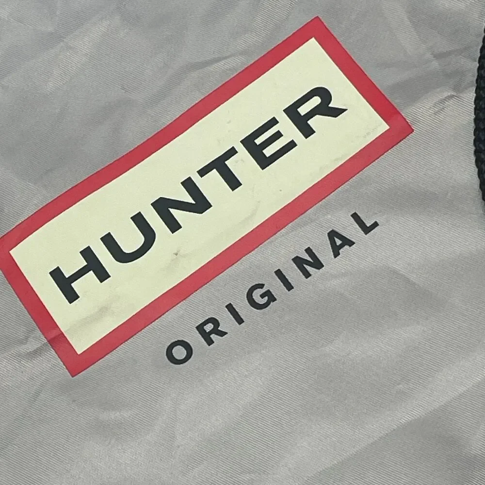 ~ HUNTER Backpack Lightweight Strong Nylon Drawstring Cinch Adjustable Gray Blk